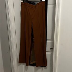 Arket of Sweden washable wool rusty Brown Wide-Leg Pants pockets VGC  31” inseam
